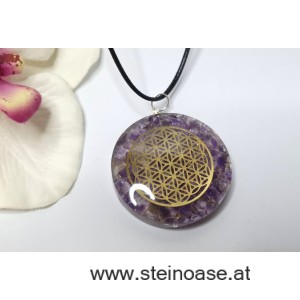 Orgon Anhänger: Amethyst & Blume des Lebens